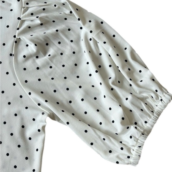 Polka Dot Puff Sleeve Blouse - Picture 3 of 5